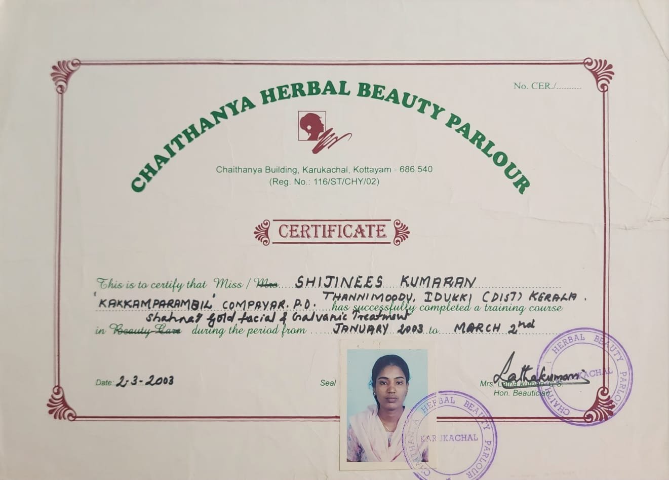 Chaithanya Herbal Beauty Parlour &ndash; Facial & Herbal Beauty Training