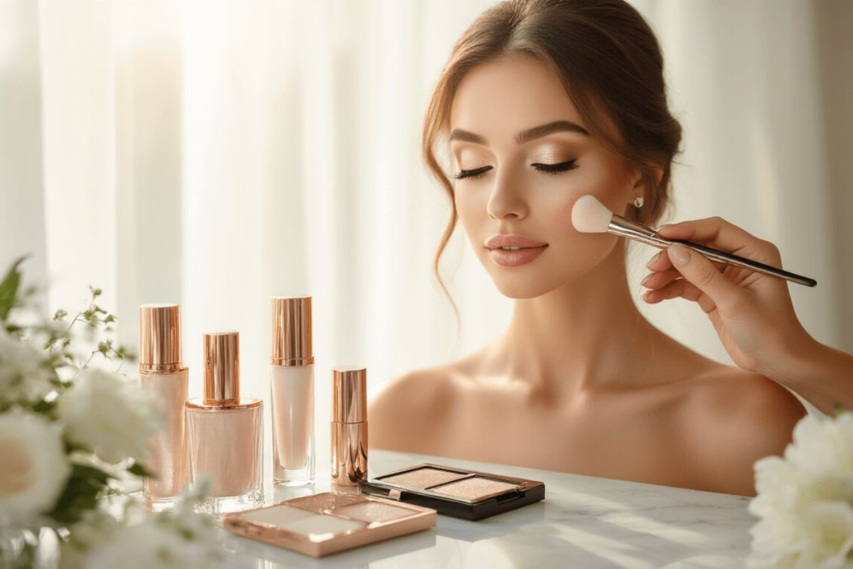 Weather resistant bridal makeup